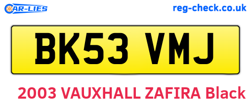 BK53VMJ are the vehicle registration plates.