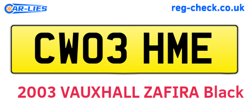 CW03HME are the vehicle registration plates.