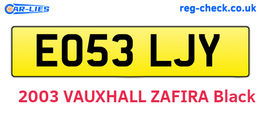 EO53LJY are the vehicle registration plates.