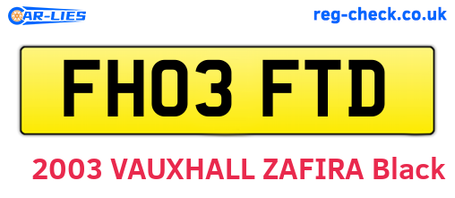 FH03FTD are the vehicle registration plates.