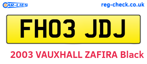 FH03JDJ are the vehicle registration plates.