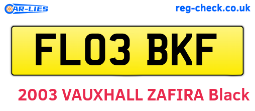 FL03BKF are the vehicle registration plates.