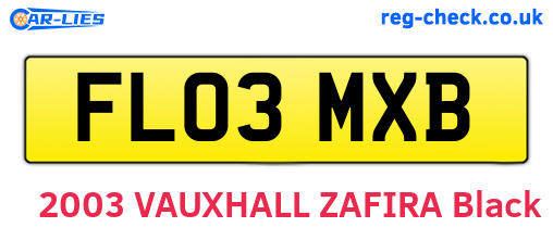 FL03MXB are the vehicle registration plates.