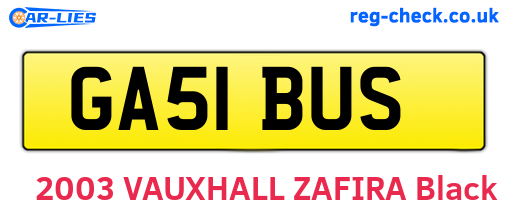 GA51BUS are the vehicle registration plates.