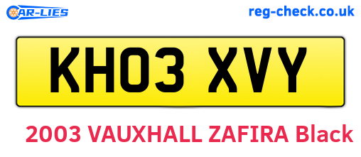 KH03XVY are the vehicle registration plates.