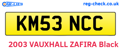 KM53NCC are the vehicle registration plates.