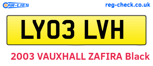 LY03LVH are the vehicle registration plates.