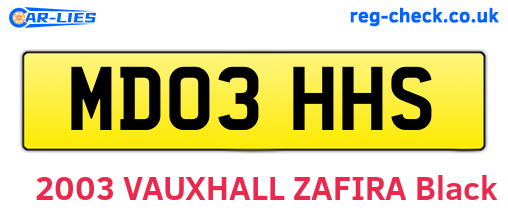 MD03HHS are the vehicle registration plates.