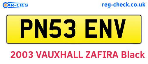 PN53ENV are the vehicle registration plates.