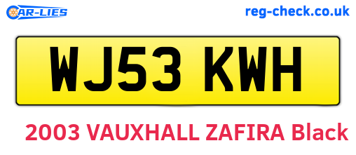 WJ53KWH are the vehicle registration plates.
