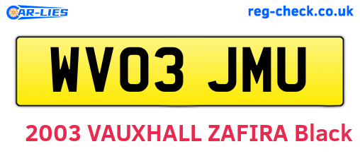 WV03JMU are the vehicle registration plates.