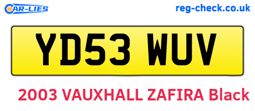 YD53WUV are the vehicle registration plates.