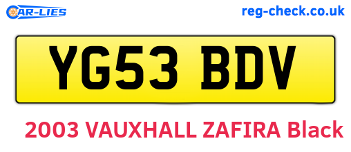 YG53BDV are the vehicle registration plates.