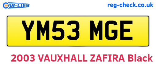 YM53MGE are the vehicle registration plates.