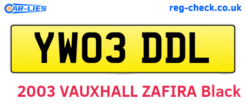 YW03DDL are the vehicle registration plates.
