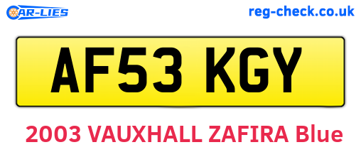 AF53KGY are the vehicle registration plates.