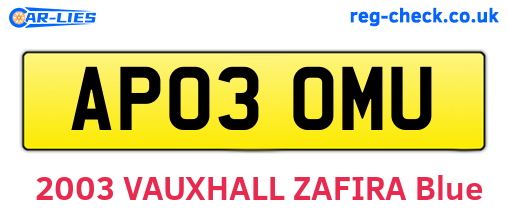 AP03OMU are the vehicle registration plates.