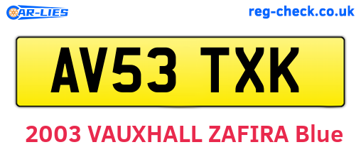 AV53TXK are the vehicle registration plates.