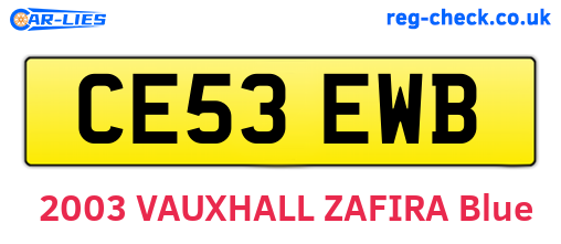 CE53EWB are the vehicle registration plates.