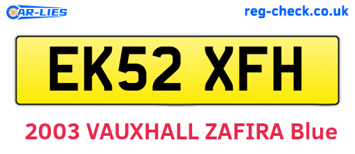 EK52XFH are the vehicle registration plates.