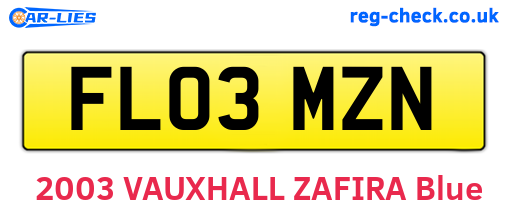 FL03MZN are the vehicle registration plates.