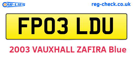 FP03LDU are the vehicle registration plates.