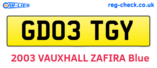 GD03TGY are the vehicle registration plates.