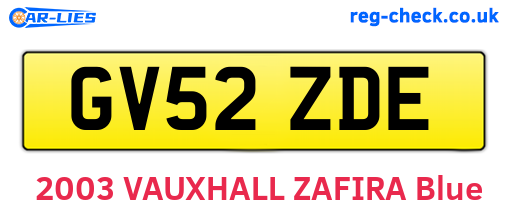 GV52ZDE are the vehicle registration plates.
