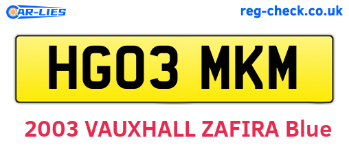 HG03MKM are the vehicle registration plates.