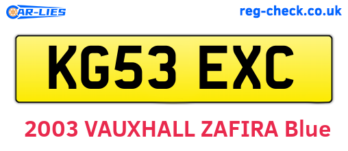 KG53EXC are the vehicle registration plates.