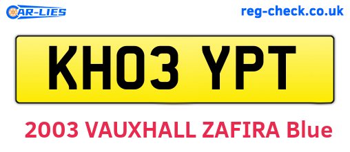 KH03YPT are the vehicle registration plates.