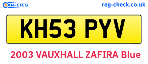 KH53PYV are the vehicle registration plates.