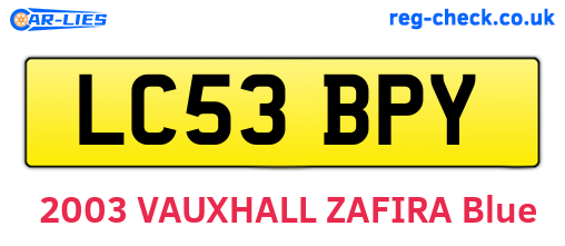 LC53BPY are the vehicle registration plates.