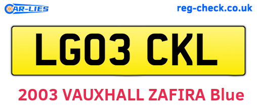 LG03CKL are the vehicle registration plates.