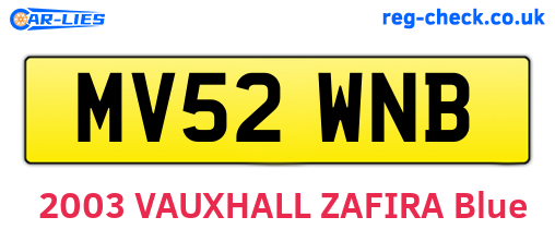 MV52WNB are the vehicle registration plates.