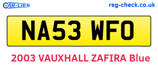 NA53WFO are the vehicle registration plates.