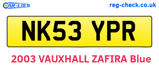 NK53YPR are the vehicle registration plates.