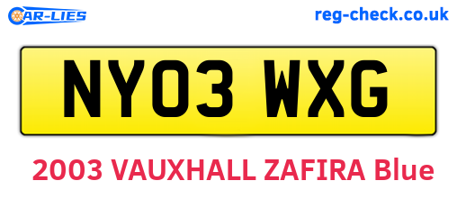 NY03WXG are the vehicle registration plates.