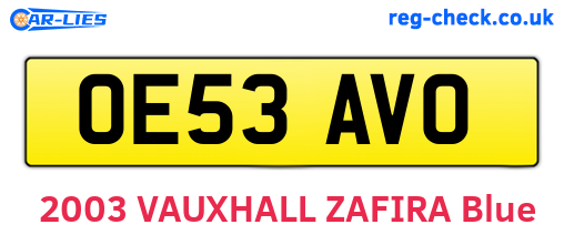 OE53AVO are the vehicle registration plates.