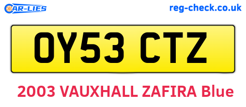OY53CTZ are the vehicle registration plates.