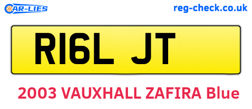 R16LJT are the vehicle registration plates.