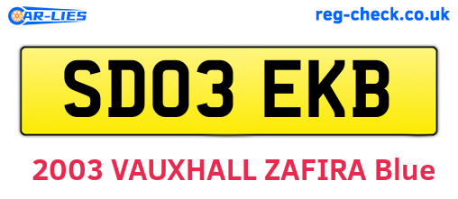 SD03EKB are the vehicle registration plates.