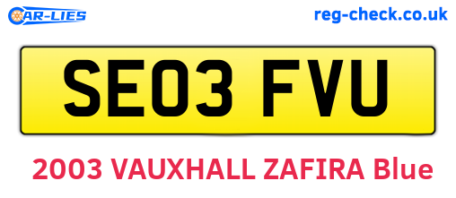 SE03FVU are the vehicle registration plates.