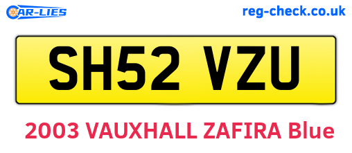 SH52VZU are the vehicle registration plates.