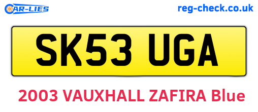 SK53UGA are the vehicle registration plates.