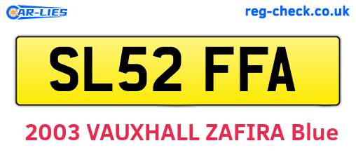 SL52FFA are the vehicle registration plates.
