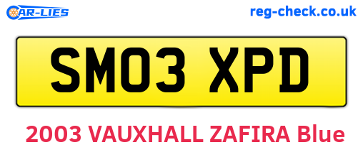 SM03XPD are the vehicle registration plates.