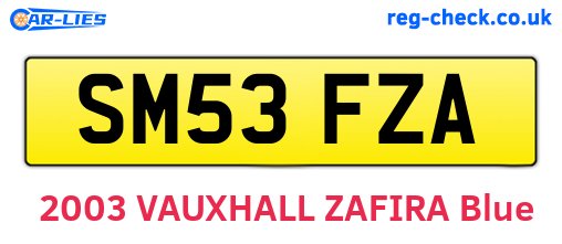 SM53FZA are the vehicle registration plates.