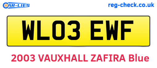 WL03EWF are the vehicle registration plates.