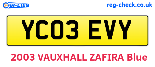 YC03EVY are the vehicle registration plates.